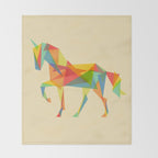 Fractal Geometric Unicorn Throw Blanket Gallery Image 2
