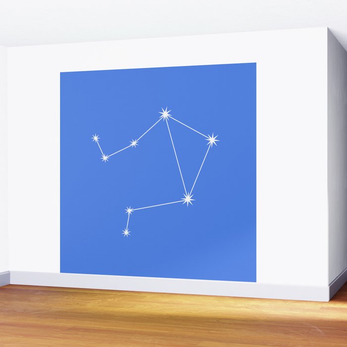 Libra Zodiac Star Constellation Line Art Bright Blue Wall Mural Gallery Image 2