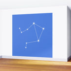 Libra Zodiac Star Constellation Line Art Bright Blue Wall Mural Gallery Image 2