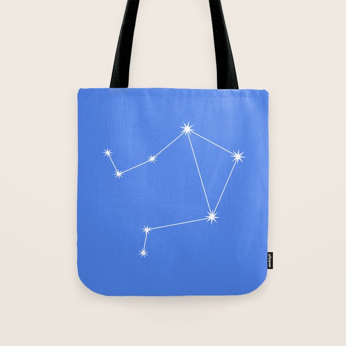 Libra Zodiac Star Constellation Line Art Bright Blue Tote Bag Gallery Image 1