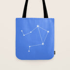Libra Zodiac Star Constellation Line Art Bright Blue Tote Bag Gallery Image 1