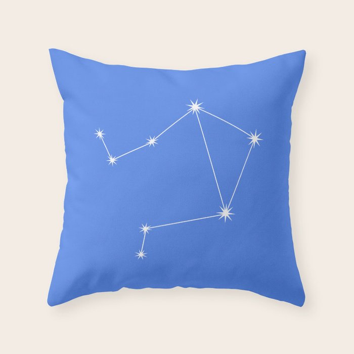 Libra Zodiac Star Constellation Line Art Bright Blue Throw Pillow Gallery Image 6