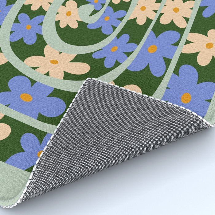 Flower Snake - Green, Blue and Off White Rug Gallery Image 4
