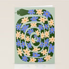 Flower Snake - Green, Blue and Off White Stationery Card Gallery Image 2