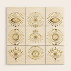 Evil Eyes - Gold Palette Wood Wall Art Gallery Image 1