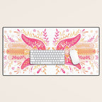Hamsa Hand â Pink & Peach Palette Desk Mat Gallery Image 1