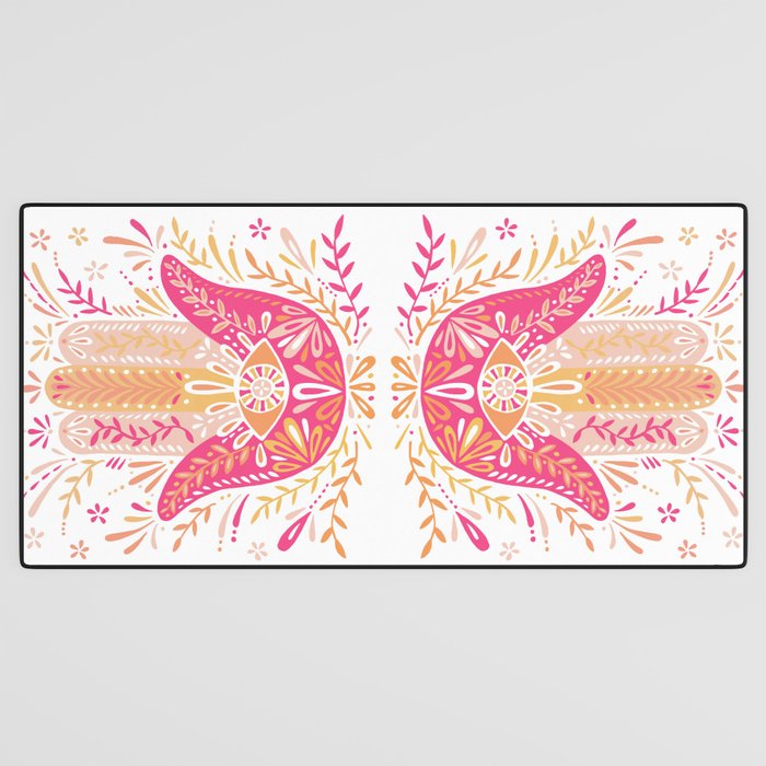 Hamsa Hand â Pink & Peach Palette Desk Mat Gallery Image 3