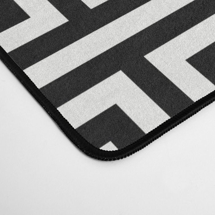 Black and White Greek Key Pattern Desk Mat Gallery Image 4
