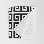 Black and White Greek Key Pattern Throw Blanket Gallery Image 3