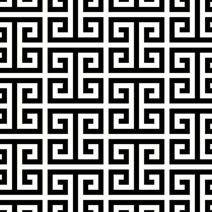 Black and White Greek Key Pattern Coffee Mug Gallery Image 2