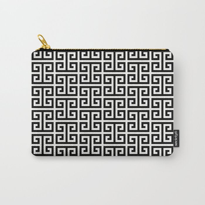 Black and White Greek Key Pattern Carry All Pouch Gallery Image 1
