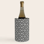 Black and White Greek Key Pattern Wine Chiller Gallery Image 1