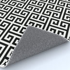 Black and White Greek Key Pattern Rug Gallery Image 4