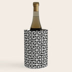 Black and White Greek Key Pattern Wine Chiller Gallery Image 2
