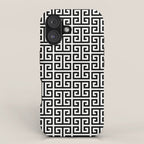 Black and White Greek Key Pattern iPhone Case Gallery Image 1