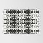 Black and White Greek Key Pattern Rug Gallery Image 2