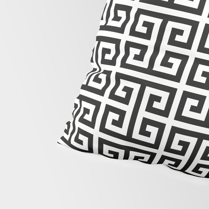 Black and White Greek Key Pattern Pillow Sham Gallery Image 4