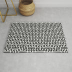 Black and White Greek Key Pattern Rug Gallery Image 1