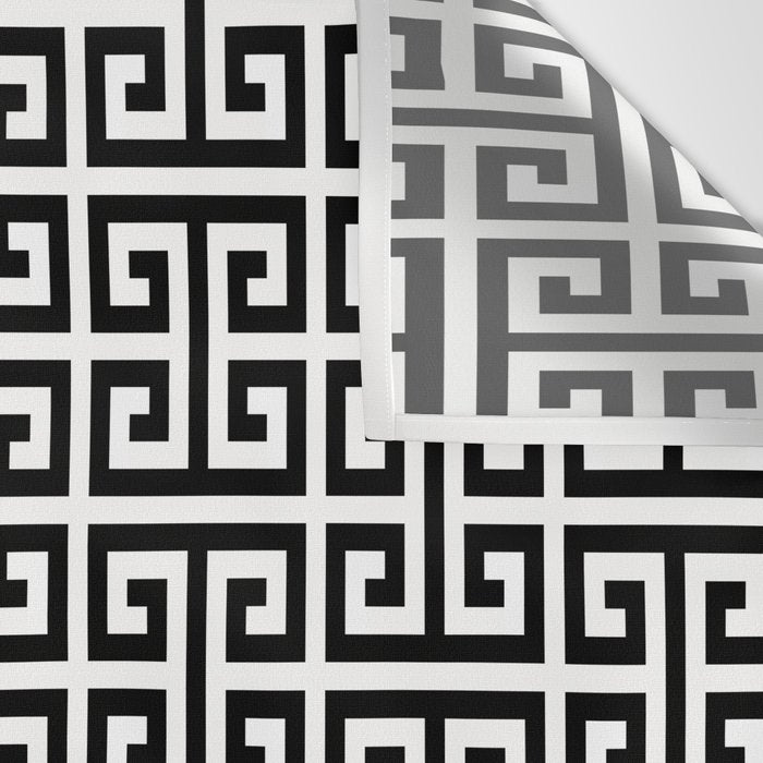 Black and White Greek Key Pattern Wall Tapestry Gallery Image 3