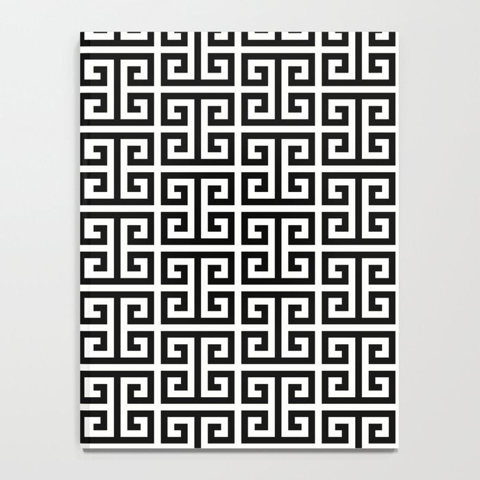 Black and White Greek Key Pattern Notebook Gallery Image 4