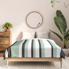 Classic Stripes XII - Mint, Black and White Comforter Gallery Image 3