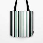 Classic Stripes XII - Mint, Black and White Tote Bag Gallery Image 1