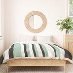 Classic Stripes XII - Mint, Black and White Duvet Cover Gallery Image 3