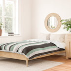 Classic Stripes XII - Mint, Black and White Duvet Cover Gallery Image 2