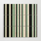Classic Stripes XII - Mint, Black and White Wood Wall Art Gallery Image 1