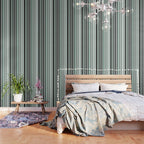 Classic Stripes XII - Mint, Black and White Wallpaper Gallery Image 3