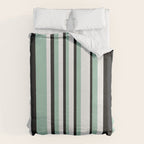 Classic Stripes XII - Mint, Black and White Duvet Cover Gallery Image 6