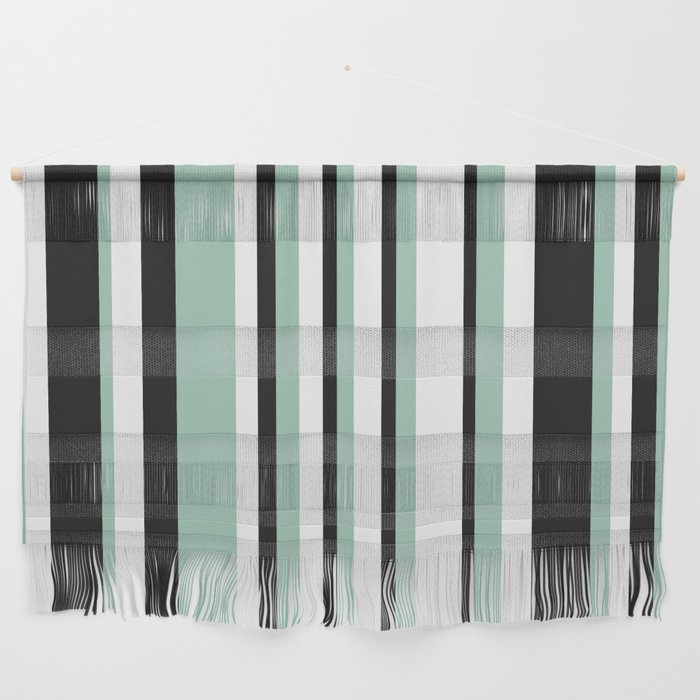 Classic Stripes XII - Mint, Black and White Wall Hanging Gallery Image 1