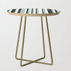 Classic Stripes XII - Mint, Black and White Side Table Gallery Image 1