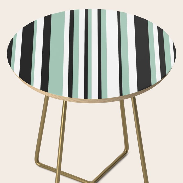 Classic Stripes XII - Mint, Black and White Side Table Gallery Image 2