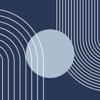 Geometric Lines in night Blue 10 (Rainbow and Sun Abstract) Coffee Mug Gallery Image 2