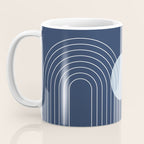 Geometric Lines in night Blue 10 (Rainbow and Sun Abstract) Coffee Mug Gallery Image 3