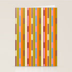 Eclectic Geo Chain Vertical Stripes Retro Contemporary Pattern in Orange Avocado Blue Pink Stationery Card Gallery Image 2