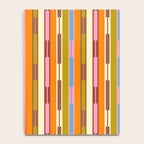 Eclectic Geo Chain Vertical Stripes Retro Contemporary Pattern in Orange Avocado Blue Pink Notebook Gallery Image 4