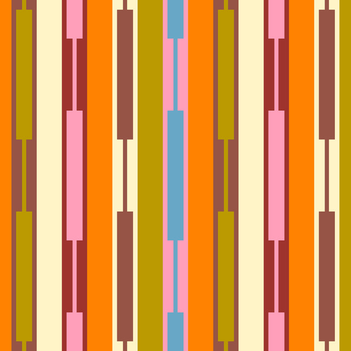 Eclectic Geo Chain Vertical Stripes Retro Contemporary Pattern in Orange Avocado Blue Pink Coffee Mug Gallery Image 2