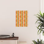 Eclectic Geo Chain Vertical Stripes Retro Contemporary Pattern in Orange Avocado Blue Pink Poster Gallery Image 2