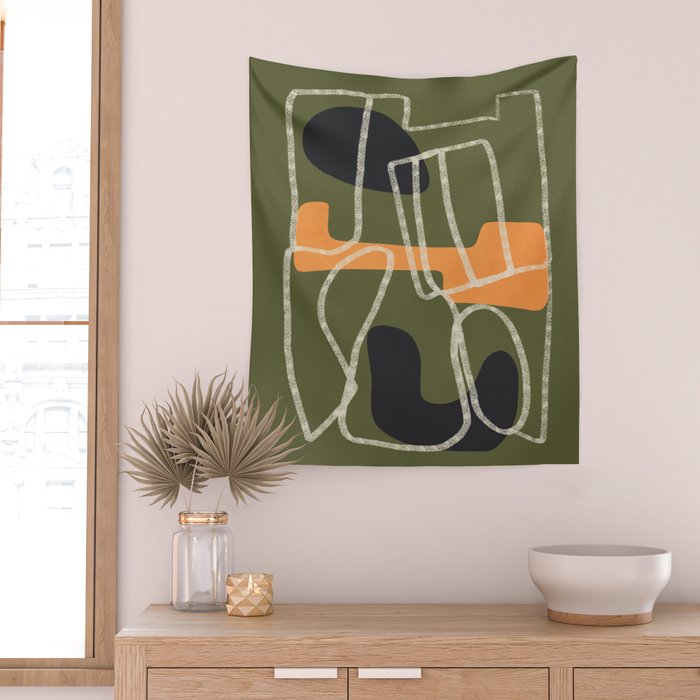 Organic Minimalist Layers 9 Wall Tapestry Gallery Image 2