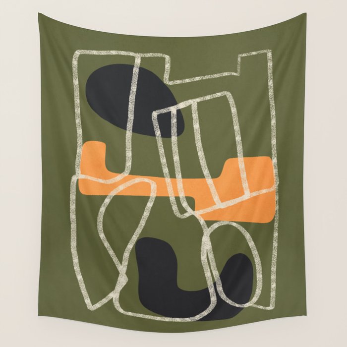 Organic Minimalist Layers 9 Wall Tapestry Gallery Image 1