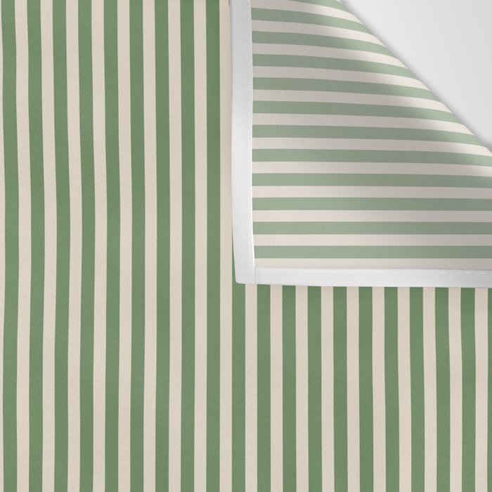 Ultra Fine Stripe Narrow Vertical Pinstripe Pattern in Vintage Green and Beige Wall Tapestry Gallery Image 3