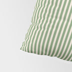 Ultra Fine Stripe Narrow Vertical Pinstripe Pattern in Vintage Green and Beige Pillow Sham Gallery Image 4