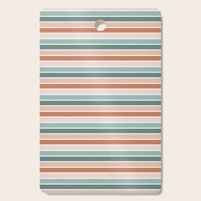stripes - terra cotta and teal Cutting Board Gallery Image 1