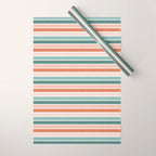 stripes - terra cotta and teal Wrapping Paper Gallery Image 1