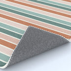 stripes - terra cotta and teal Rug Gallery Image 4
