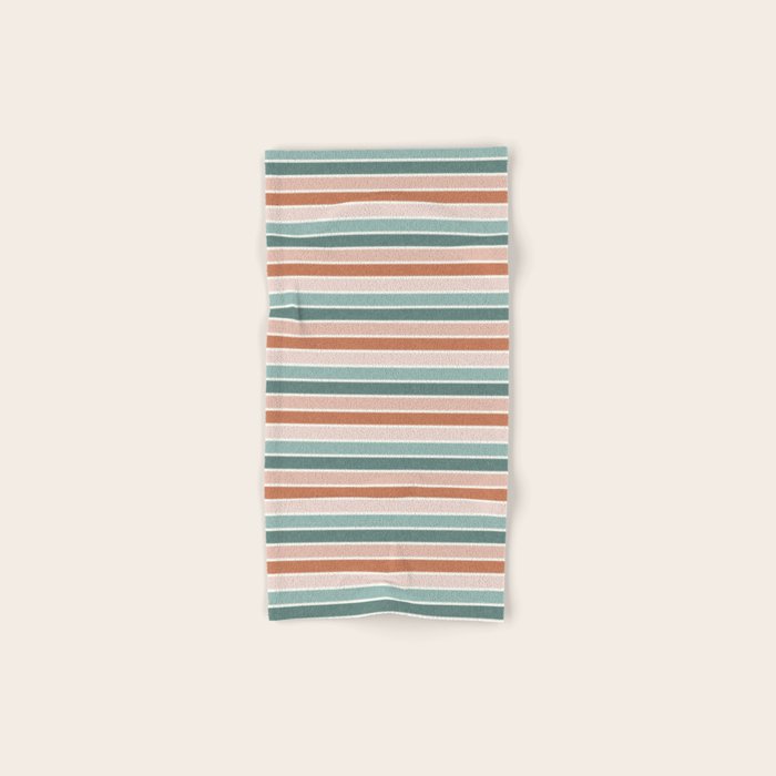 stripes - terra cotta and teal Bath Towel Gallery Image 1