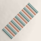 stripes - terra cotta and teal Yoga Mat Gallery Image 1