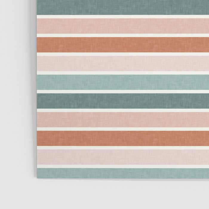 stripes - terra cotta and teal Poster Gallery Image 3